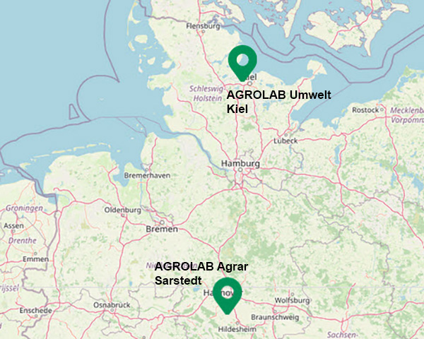 AGROLAB sites in North Germany